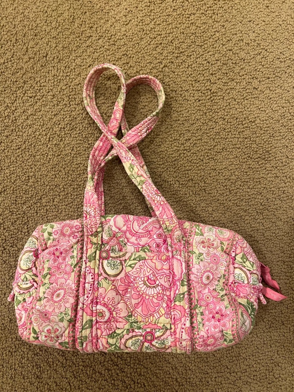 Vintage Vera Bradley Pink Petal mini duffel bag purse
